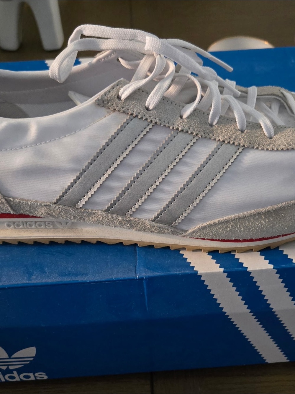 Adidas White & Light Gray Low-Profile Men's Sneakers